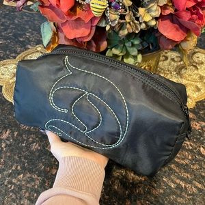 Black Travel Unisex Bag With Stitched Detail